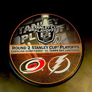 2021 Stanley Cup Playoff Round 2 Carolina Hurricanes vs Tampa Bay Lightning Puck